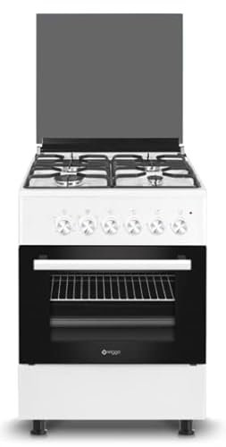 WIGGO cocina de gas | Modelo wo-e603r | 4 quemadores de gas | horno electrico | 56 litros (Blanco)