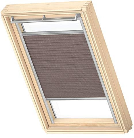 VELUX Original Plissee (FHL), Silberne Seitenschienen, UK08, Mokka gepunktet/FHL UK08 1276S