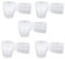 Floatdream 50 Stücke Transparenter Mini-Plastikbecher, Mini Plastikbecher mit Deckel, Schleim Aufbewahrungsbehälter, für zum Aufbewahren von Snacks, Zutaten(Weiß transparent)