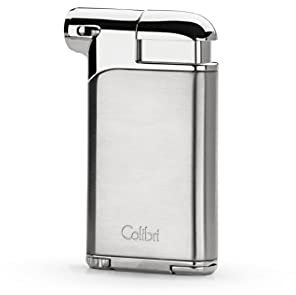 Mechero-Encendedor Colibri-Pacific-en Metal-Llama Suave Pipas,Ideal para Cigarrillos y Puros.Funciona con Gas butano(no Incluido). Se envía en Estuche de Regalo.Dos años de garantía. (Cromado)