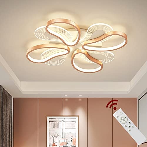 LED Deckenlampe 2139-4MS 60cm rosagold lackierte Metallrahmen Fernbedienung Lichtfarbe/Helligkeit einstellbar dimmbar A+ LED Wohnzimmerleuchte Deckenlampe LED Deckenleuchte (2136-4MS rosagold 60cm)