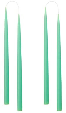 Kunstindustrien® Stabkerzen, Hergestellt in Dänemark, 42 Farben verfügbar, Tafelkerzen, Durchgefärbte Kerzen lange Brenndauer von 15 Stunden, Kerzen Set Geschenk, 4 Stück, 2,2 x 35 cm (Mint Grün)