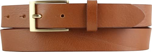 BELTINGER Herren-Gürtel aus Vollrindleder mit goldenern Gürtelschnalle 3 cm | Anzug-Gürtel für Herren 30mm | Chino-Gürtel mit Schnalle gold
