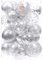 Sea Team Set di palline di Natale in plastica trasparente, infrangibile, multidimensione, palline di Natale decorative con decorazioni delicate ripiene (25 pezzi, argento)