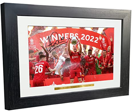 Fotorahmen, A4, A3 + FA CUP WINNERS 2022, Jordan Henderson Liverpool, signiert, Geschenk (A4)