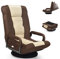 RELAX4LIFE Sedia Gaming da Terra Girevole a 360°, Poltrona Relax con Braccioli, Schienale Reclinabile in 5+2 Posizioni, per Camera da Letto, Ufficio e Soggiorno, Portata di 150 KG