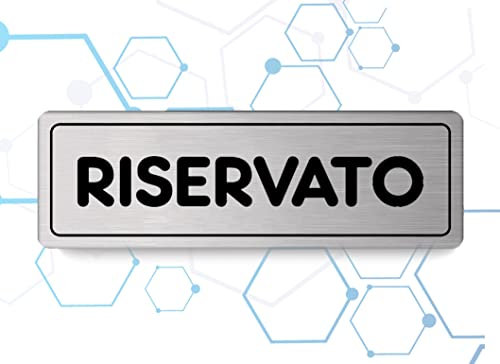 Nitek Targa riservato in Alluminio Satinato 150mm x 50mm - Targhette Autoadesive |Stickers, Klebeetikett| Impermeabili Lavabili, Ufficio, Pub, Aziende