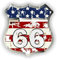 Route Sticker Strade Stemma America Scudo Ala (RP34) (9,5 cm x 9 cm)