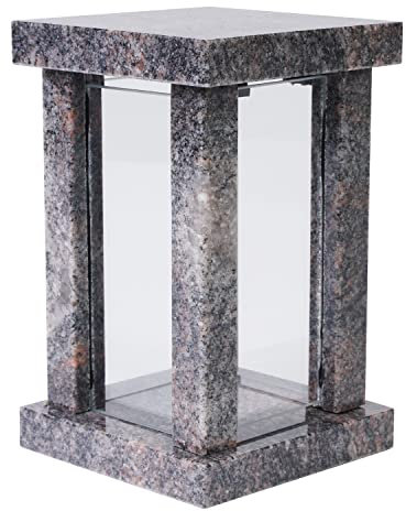 KOKA Grab-Lampe Granit Himalaya Friedhof-Leuchte Grab-Schmuck Handgefertigt Modern