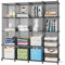 FUNLAX Cube Bookshelf, 16 Cube Storage Unit Bookcase Portable Shelf Plastic Cube Storage Shelving for Clothes Books Toys Yarn Shoes
