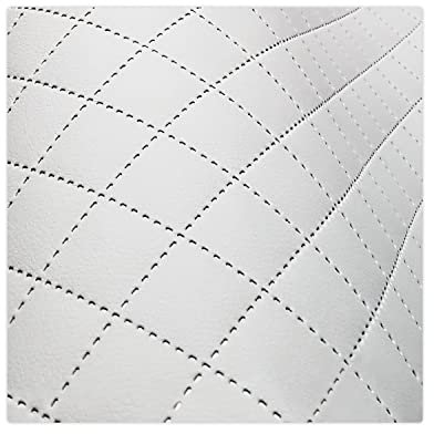 Kunstleder Meterware Stoffe zum Nähen Weiß Wasserdichte Polsterung (1 Stk- Breite: 140cm x Länge: 100cm) Polsterstoff Polster für Möbel Schuhe Handtaschen Accessoires & Bastelarbeiten Steppung 3x3 cm