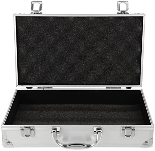 ERINGOGO Aluminum Briefcase - 11 Inch Hard Laptop Briefcases with Lock, Multifunctional Case, 11 Inch- Silver- Lock, 30x18x7.8cm