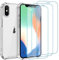 Whioltl Case for iPhone X and XS with [3 Pack] Tempered Glass Screen Protectors, Crystal Clear Phone Cover, Anti-Scratch and Shock-Absorption, Transparent Basic Case Compatible with iPhone XS - 4 in 1
