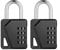 ZHEGE 4-Digit Combination Padlock with DIY Name Tags, Heavy Duty Weatherproof Outdoor Lock for Gym & School Lockers, Shed, Fence, Gate - New Version (Black, 2 Pack)