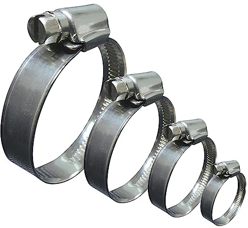 4 Stück Edelstahlschelle Schlauchschelle Ø 200-220mm | Edelstahl W4 V2A 1.4301 rostfrei | Grosse Auswahl 12-260mm 1/10/20/50/100er Stück Packs | T-Bolt clamp Schlauchklemme | Premium