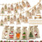 Adventskalender zum Befüllen, Adventskalender Stoffsäckchen, Weihnachten Adventskalender Taschen, 24 Adventskalender Stoffbeutel mit 24 Adventskalender Zahlen+Holzklammern+Hanfseil (christmas tree)