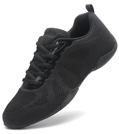Mädchen Cheer Schuhe Damen Cheerleading Schuhe Mode Tanzschuhe Leichte Fitness Gymnastik Yoga Tanz Sneaker Schwarz40