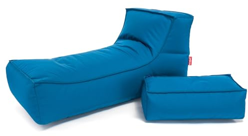 Ecopuf Outdoor Sitzsack Relaxliege Camel – wetterfester Sitzsack Sessel mit Abnehmbarer Kopfstütze – UV-resistenter Bean Bag – für drinnen und draußen