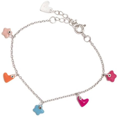 Agatha Ruiz de la Prada Armband 925m Silbergesetz Lulu Mädchen 14 cm. Mehrfarbige emaillierte Anhänger