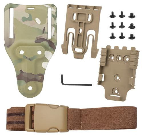 Tactical Quick Locking System Kit, QLS 22 19 Adapter Basis Bein Gürtel Schleife Plattform mit Holster Oberschenkel Riemen Schnellspanner Schnalle Drop Leg Belt Gun Holster Adapter (MC)