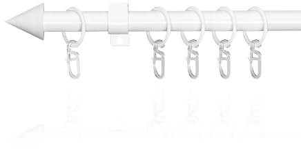 Lichtblick Gardinenstange Kegel 16 mm ausziehbar 130-240 cm Weiß | Gardinenstange Kegel, 16 mm, 1 läufig, 130 - 240 cm Länge, Anschraubbar, ausziehbar 130 - 240 cm