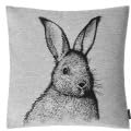 Proflax Kissenhülle 3988 - abgepasst gewebtes Kissen mit Hase, Größe 45 x 45 cm, (Silber)