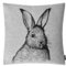 Proflax Kissenhülle 3988 - abgepasst gewebtes Kissen mit Hase, Größe 45 x 45 cm, (Silber)