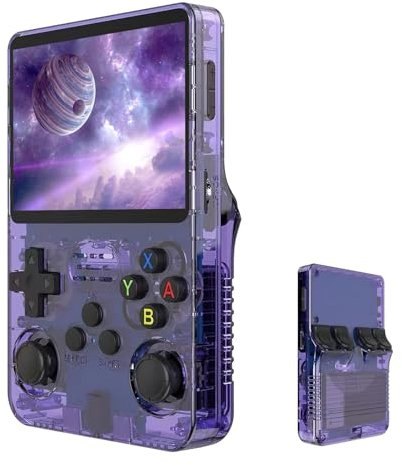 R36S Consola Portatil, Sistema Linux Pantalla IPS De 3,5 Consola De Juegos Portátil, 128G TF Card 21000+ Juegos Game Console, 10+ Emuladores Videoconsola para Niños y Adultos