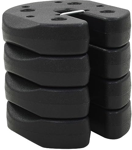 ARKEM Piastre di Peso per Gazebo in Cemento Zavorre Pesi Contrappesi,Piastre di Peso per Gazebo 4 pz Nere 220x50 mm in Cemento