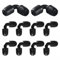 VooGenzek 10 Piezas 16mm Accesorios de Riego por Goteo, Adaptador de Codo de Riego por Goteo, Tubería de Goteo Conectores de Púas, Conectores de Codo de Riego, para Césped, Jardín (Negro)