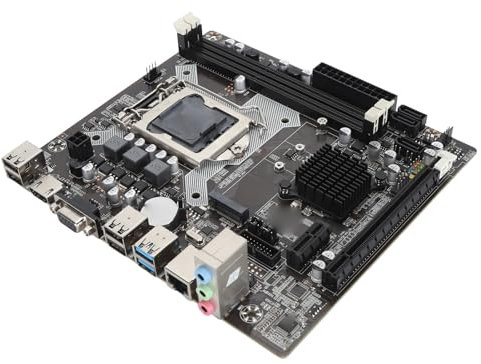 Lag 1150 DDR3 Placa Base de Escritorio, 2 DDR3 DIMM VGA HD Interfaz Multimedia Placa Base de Escritorio con Tarjeta Gigabit LAN