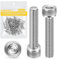 Vis DIN 912 Vis tête Cylindrique BTR（A2 V2A）CHC à 6 pans creux Filetage Complet Tete Ronde Boulon Inox pour Ecrou et Rondelle (50, M3 x 20)