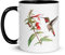 Mug Oiseau Mésange Bleue Rouge Gorge Tasse Animal Nature Fantaisie Original Cadeau Ornithologie Fleurs Cerisier Café Thé (Colibris)