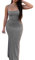 OOHOKAY Women's Dresses Summer Sexy Spaghetti Strap Solid Color Bodycon Low Cut Skims Elegant Sleeveless Backless Maxi Party Evening Aesthetic Y2K Fishtail Clothes(Grey-1,M)