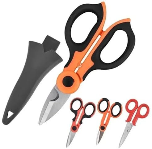 Tijera para electricistas, Tijeras de acero con alto contenido de carbono, herramientas para el hogar, pelado de alambre, herramientas de corte para telas, papel y Cable