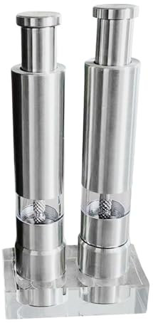 Folpus 2Pcs Pepper Mill Grinder Pepper and Salt Grinder Spice Graters Kitchen Tools Salt and Pepper Grinder for Barbecues Travel, Acrylic Base