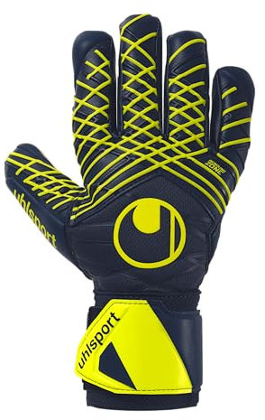 uhlsport Fußball Torwarthandschuhe Prediction Supersoft HN, 8, Marine/weiß/Fluo gelb