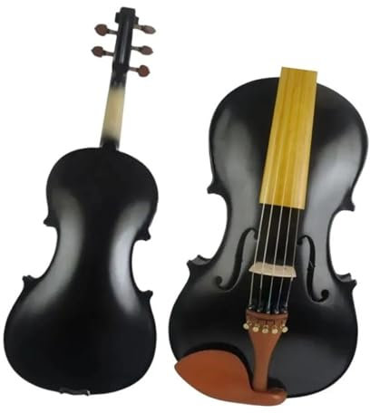 Violín eléctrico de 5 cuerdas de 16 pulgadas con hermoso sonido y estuche de violín de arce