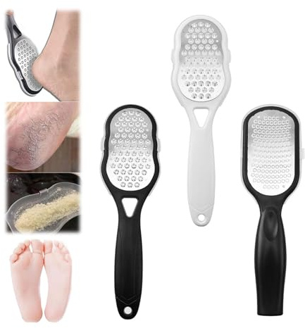 2024 New File Foot Scraper, Stainless Steel Callus Remover Foot Care Pedicure Foot to Remove Hard Skin Sharpeners, Foot Rasp for Both Wet and Dry Feet (3Pcs)