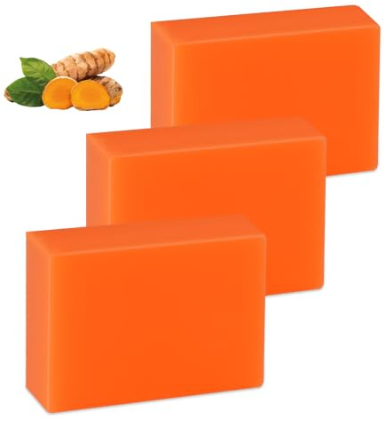 Kojisäure-Seife, 3x65g Vitamin C Seifenstück Sanfte Seife für Gesicht und Körper, Duschseife Naturseife, Quadratisch
