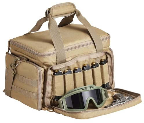 VEVOR Custodia Morbida per Pistola Capienza 4 Pistole, Custodia per Pistola con 3 Pannelli Rimovibili 6 Caricatori, Custodia per Armi da Fuoco, Borsa per Pistola Caccia all'Aperto, Tracolla Singola