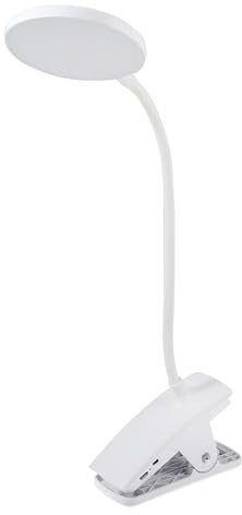 PURElite Rechargeable Clip-on Lamp – Table Lamp & Desk Lamp, LED Flexible Light, Adjustable Neck & Clamp Included, Natural Daylight Bulbs for Reading, Needlework, Sewing, Crafting