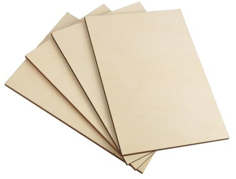 Artificer 4 fogli A4 in compensato di betulla, 210 x 297 x 6 mm, strato di legno baltico, materiale da costruzione perfetto, compensato di colla E1 laser a basso consumo di fumi