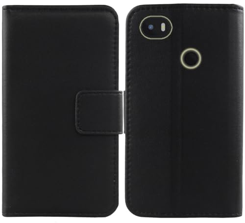 Anybird Flip Echt Leder Tasche Hülle Für Rhino C6 / C6R 6 Lederhülle Handyhülle Schutz Klapp Handy Etui Cover Case (Schwarz)