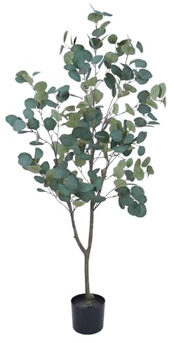 IlGruppone Pianta Finta Da Interno Artificiale Grandi Varie Altezze 100/150/180 Cm Artificiali Vari Modelli Modellabili Decorazioni Casa Ufficio - Albero di Eucalipto - Altezza 180cm