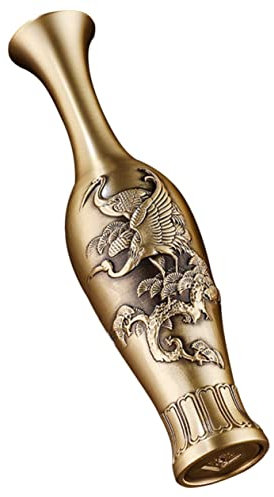 Amosfun Brass Vase Mit Kreativem Design Für Blumenarrangements Tischdeko Für Wohnzimmer Hochzeiten Und Besondere Anlässe Robuste Metallvase Antikem Stil Für Trockenblumen Und Frische