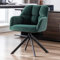 Ya-Home Velvet Home Office Chair Modern Swivel Armchair with Metal Legs, Occasional Desk Accent Chair for Living Room/Bedroom, Green