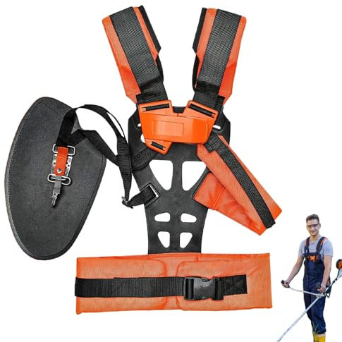 Doppelter Trimmer-Schultergurt, Verstellbarer Schultergurt Rasenmäher, Universal Komfort Doppelschultergurt Freischneider Gurt für Motorsense Gartenarbeit Zubehör
