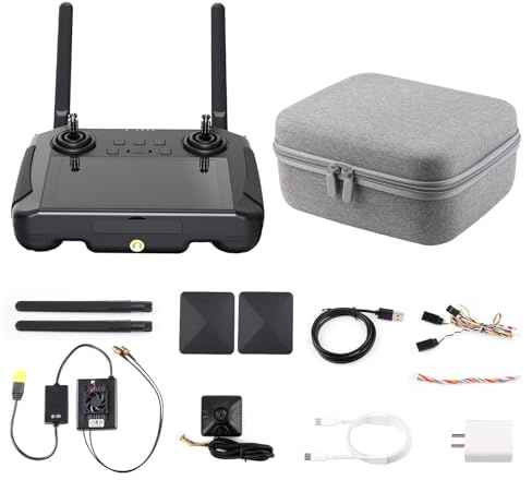 Waveshare EyeLink-RC-S1 Enterprise Edition Lightweight Handheld Ground Station, 8-Core CPU, Onboard 5.5inch 1080P Touch Display, External HD Camera Support, Equipped with An R1M Recording HD Camera