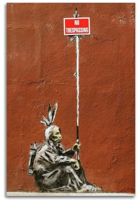Baṇksy《No Trespassing》Druckposter auf Leinwand, Wandkunst, Bilddrucke, hängende Foto-Idee, Dekoration, 40 x 60 cm